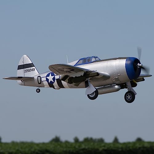 E-flite RC Airplane P-47 Razorback 1.2m BNF Basic Gray