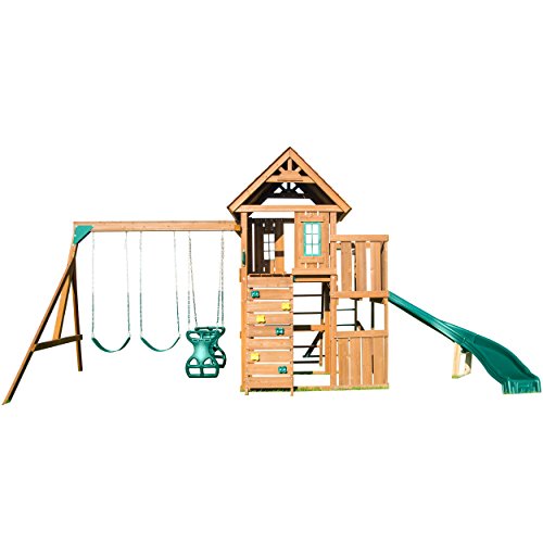 Swing-N-Slide Cedar Brook Wooden Swing Set Green