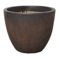 Emissary 23 in. Gunmetal Ceramic Round Planter with Drainage Hole