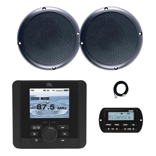 Enrock Marine JBL JAM5000N Marine Bluetooth AM/FM Radio Receiver with Speakers Black