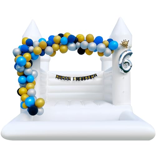 OZIS Inflatable White Bounce House Castle with Ball Pit 13x10x10FT