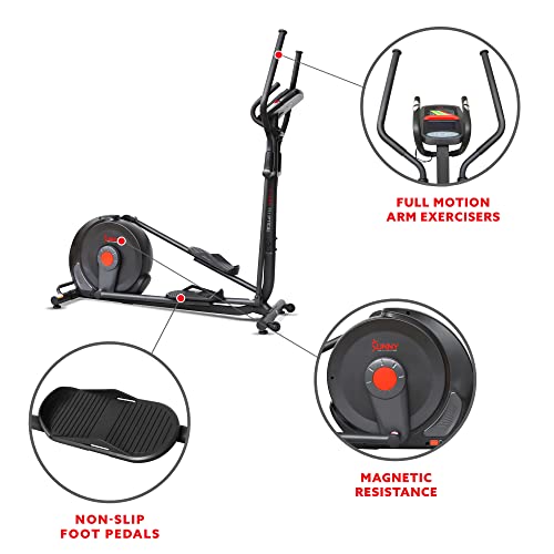 Sunny Health & Fitness Power Stride SMART Elliptical Trainer Black