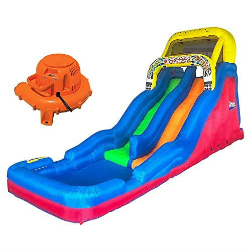 BANZAI Double Drop Raceway 120" Inflatable Water Slide with Splash Pool