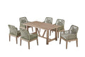 Best Quality Furniture D1007 Outdoor Dining Set, 1 Table + 6 Chairs Light Oak