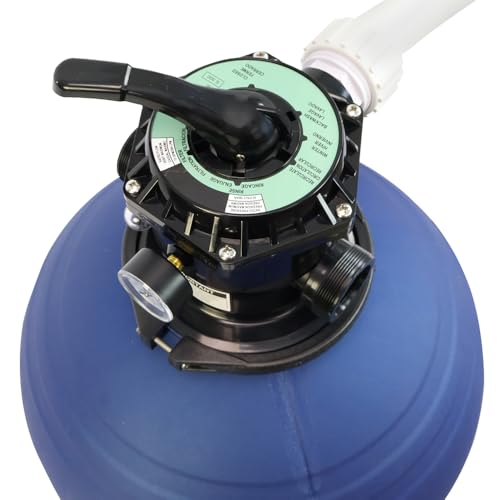 Rx Clear 22-Inch Sand Filter System with 1 HP Pump for Above Ground Pools Blue