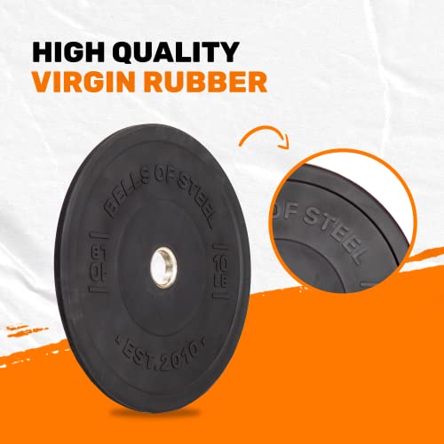 Bells of Steel Bumper Plates Black - 520 lb Olympic Weight Set - New Version
