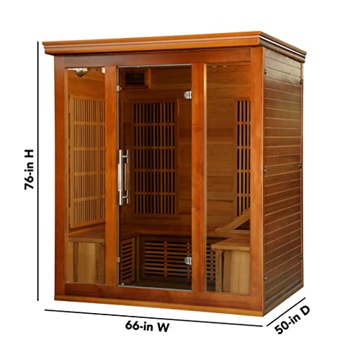 Blue Wave Radiant Saunas BSA1315 Cedar Elite 3-4 Person Infrared Sauna Wood