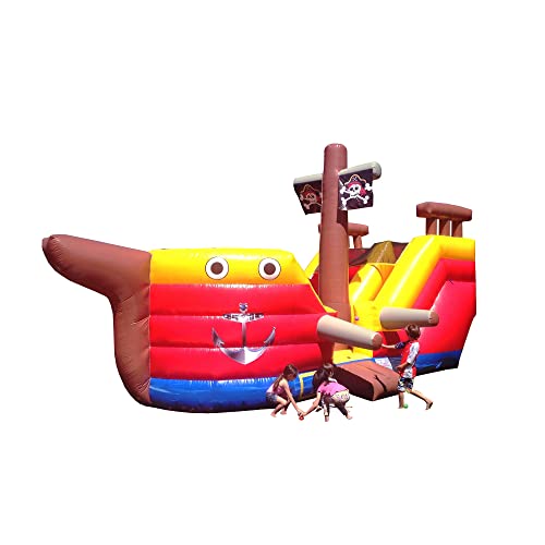 JumpOrange 15’ Pirate Ship Water Slide Playset Red