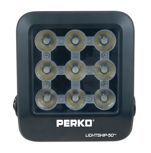 Perko 1643050S0B Lightship 50 High Performance LED Spotlight 7500 Lumens Black