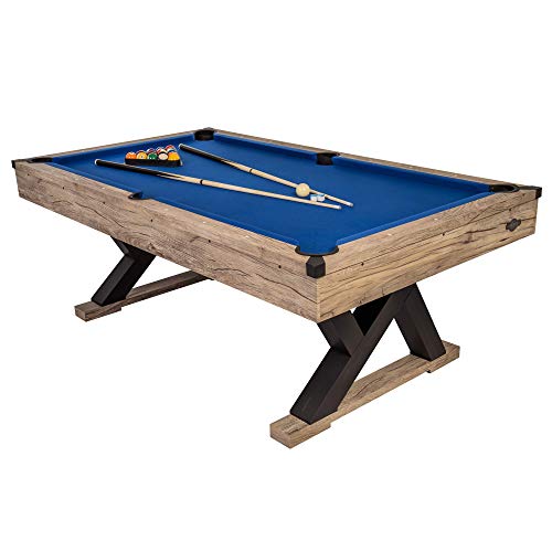 American Legend Kirkwood 84” Billiard Table Rustic Blond Finish Blue