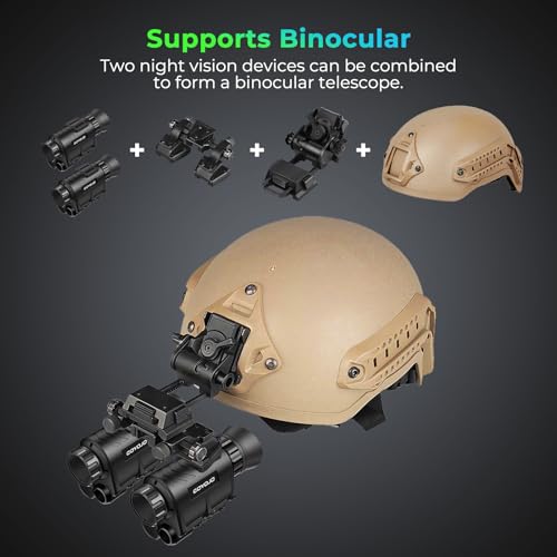 GOYOJO NVG Night Vision Goggles Helmet Mounted 2K Black