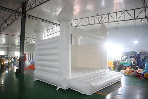 Bookishbunny 13FT x 13FT White Inflatable Vinyl Bridal Wedding Bounce House with Fan