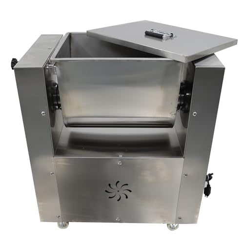 HayWHNKN Electric Meat Mixer 30L Stainless Steel Commercial Stuffing Machine Silver