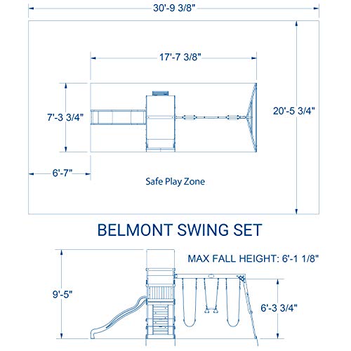 Backyard Discovery Belmont Cedar Wood Playset Swing Set Green