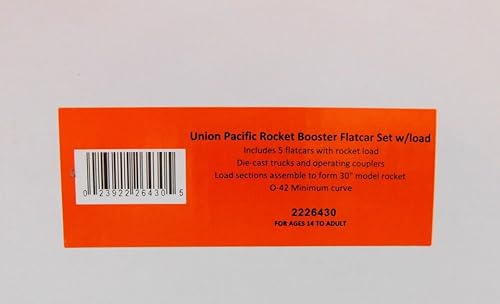 Lionel UP Rocket Booster Train Flatcar w/Rocket Load 5 Pack O Gauge