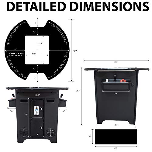 Creative Outdoor Distributor Full-Size Cocktail Arcade Machine 2 Player 412 Games 22" LCD Black