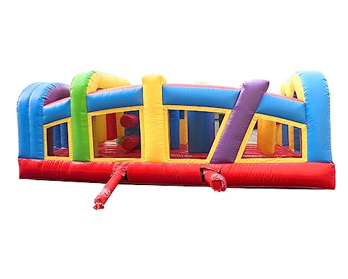 Pogo Bounce House Crossover Rainbow Inflatable Obstacle Course 19.5x8x7.5 Ft