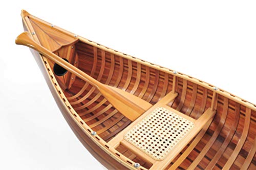 HomeRoots 20.25" x 70.5" x 15" Wooden Canoe with Ribs Matte Finish Wooden