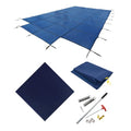 Blue Wave Rectangular In-Ground Pool Safety Cover 18x36 ft with Center Step Blue