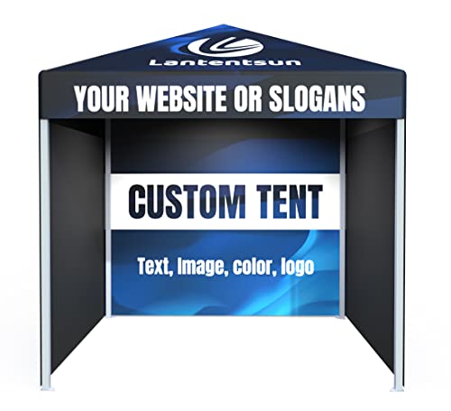 LANTENTSUN 10x10ft Custom Print Advertising Tent with 3pc Full Sidewalls Custom Color