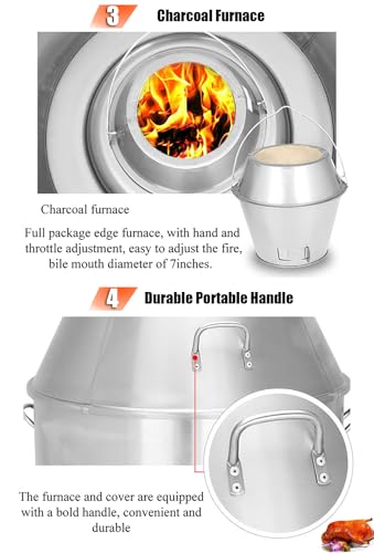 INTBUYING Stainless Steel Duck Roaster Oven Silver