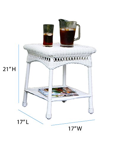 Tortuga Outdoor 3 Piece Portside Plantation Rocking Chair Set with Side Table White Coastal