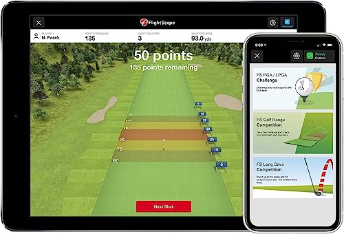 FlightScope Mevo Portable Personal Launch Monitor for Golf White with Red Trim