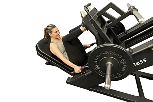 SB Fitness Equipment SB-LP2500 Commercial Grade Adjustable Plate Loaded Leg Press and Calf Raise Machine Matte Black