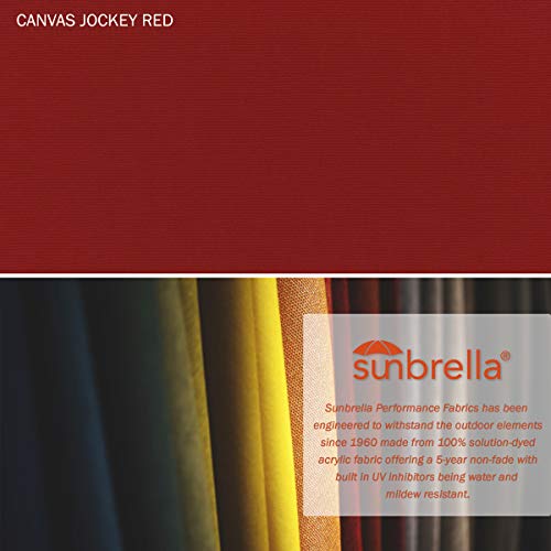 California Umbrella 11' Round Aluminum/Fiberglass Umbrella Pulley Lift Bronze Pole Jockey Red