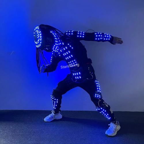 Earthradius LED Robot Suit Full Color Dance Costume Black Small