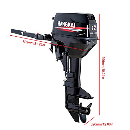 DUYIWAA 12HP 2-Stroke Heavy Duty Outboard Motor Engine for Fishing Boats