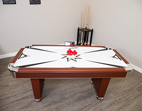 Hathaway Midtown 6' Air Hockey Family Game Table Cherry Wood