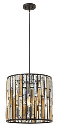 Hinkley Fredrick Ramond Gemma Large Three Light Convertible Drum Pendant Vintage Bronze Finish