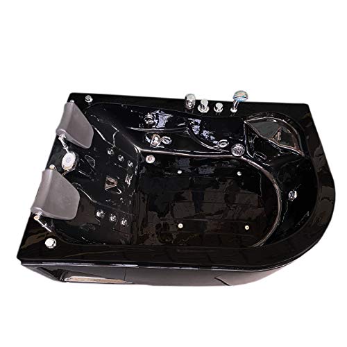 SIMBASHOPPING USA Whirlpool Bathtub Hot Tub Massage 2 Persons Hydrotherapy BLACK HAVANA