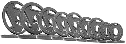 BalanceFrom Cast Iron Olympic 2-Inch Plate Weight Plate for Strength Training and Weightlifting, 280 LB Set (4x 2.5/5/10 + 2x 25/35/45LB) Color #4
