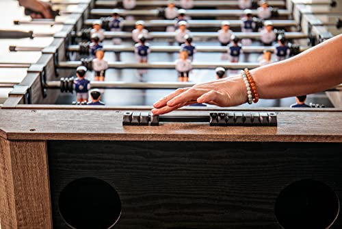 Triumph 56” 4-in-1 Swivel Multi-Game Table - Air Hockey, Billiards, Foosball, Ping Pong - Rustic Wood Grain Finish Brown
