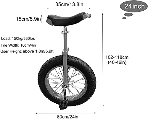 LJYT 24inch Unicycle for Trek Sports, Heavy Duty Frame Balance Bike