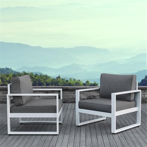 Home Square 3-Piece Patio Set with 2 Chairs & Loveseat White
