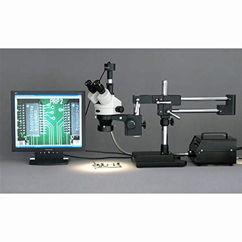 AmScope Digital Trinocular Stereo Zoom Microscope 3.5X-90X Black
