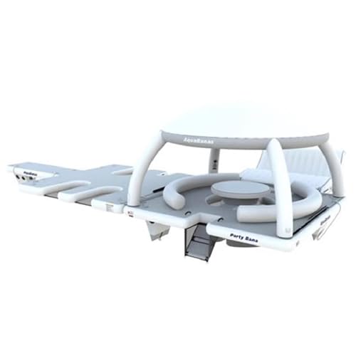 GEPAS 7x3.5M Water Inflatable Bar Floating Platform for Multi-Person Rest Tent