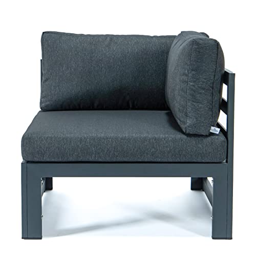 LeisureMod Chelsea 4-Piece Sectional Loveseat Set Black