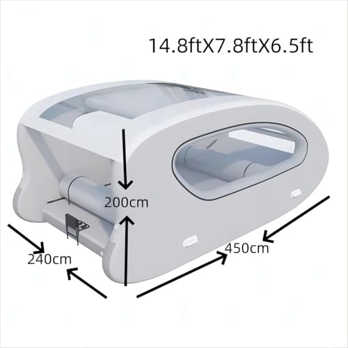 EJIA Inflatable Electric Boat Portable Solar-Powered PVC White