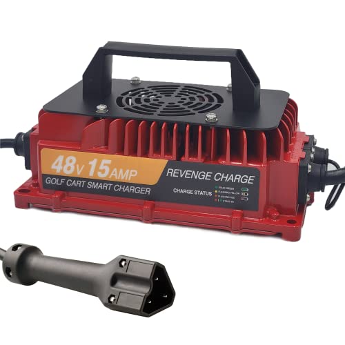 Revenge Golf Cart Parts & Accessories 15 AMP EZGO RXV & TXT Battery Charger Red