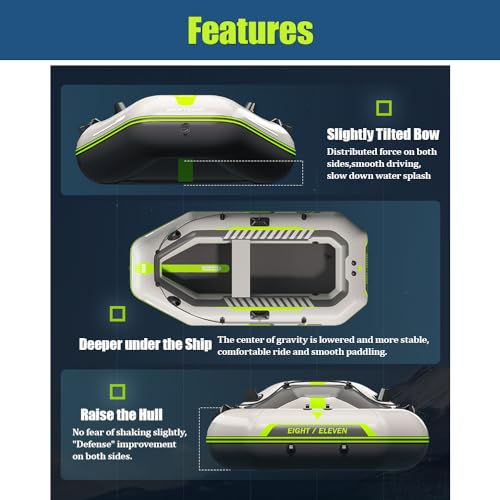 YUEWO Inflatable Boat for Adults Gray