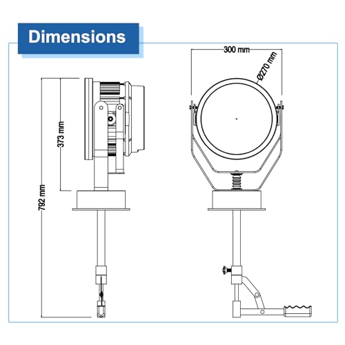 GREENINOVA THE QUALITY LIGHT 180W LED Marine Searchlight MC Type