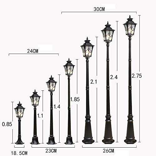 JINHH 2.75M Victorian Style Outdoor Street Light Black-275cm