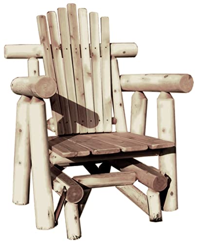 Furniture Barn USA Outdoor White Cedar Log Adirondack Glider White Cedar