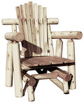 Furniture Barn USA Outdoor White Cedar Log Adirondack Glider White Cedar