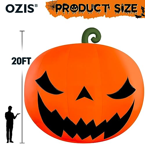OZIS Giant 20Ft Premium Inflatable Pumpkin Decoration with Blower Orange