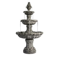 XBrand 3-Tier Outdoor Freestanding Bird Bath Fountain with Pump Gray